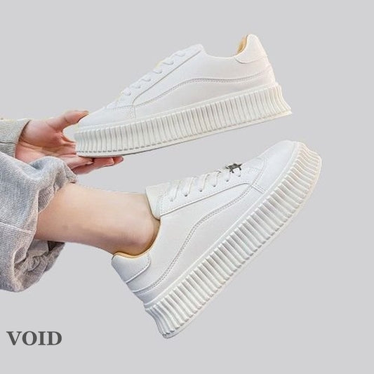White Shoes White pu Leather - Void Word