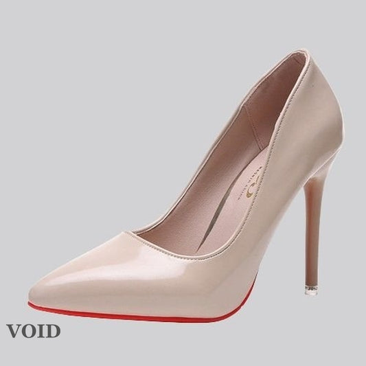 High Heel Single Women Leather Stiletto Shoes - Void Word