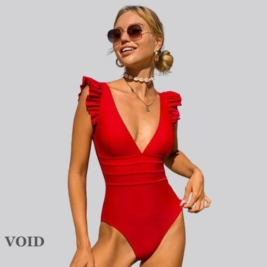 Women's Sexy V-Neck One-Piece Bodysuit - Void Word