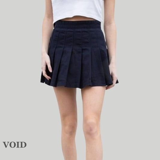 Pleated Women's Skirt With Side Zipper Closure - Void Word