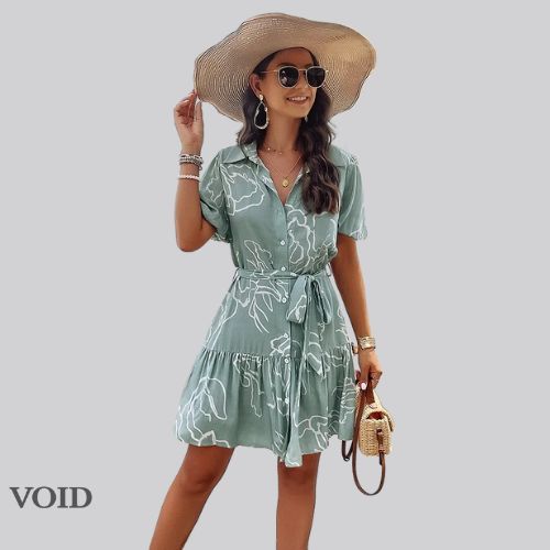 Beach Dress With a V-Neck - Void Word