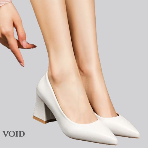Women's Leather High Heels - Void Word