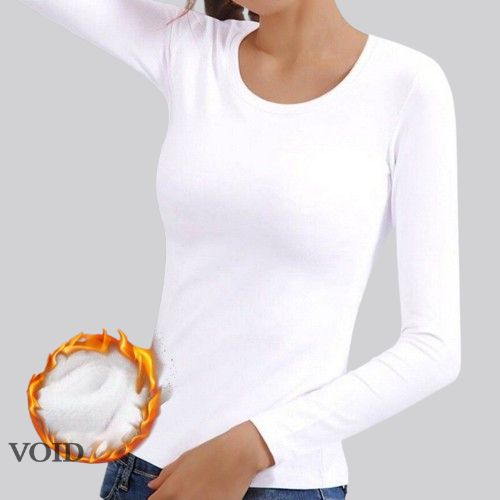 Long Sleeve Velvet Women's T-Shirt for Winter - Void Word